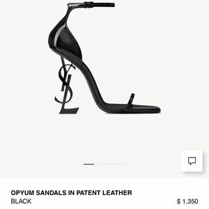 Yves Saint Laurent OPYUM SANDALS Black Stiletto Heels patent leather